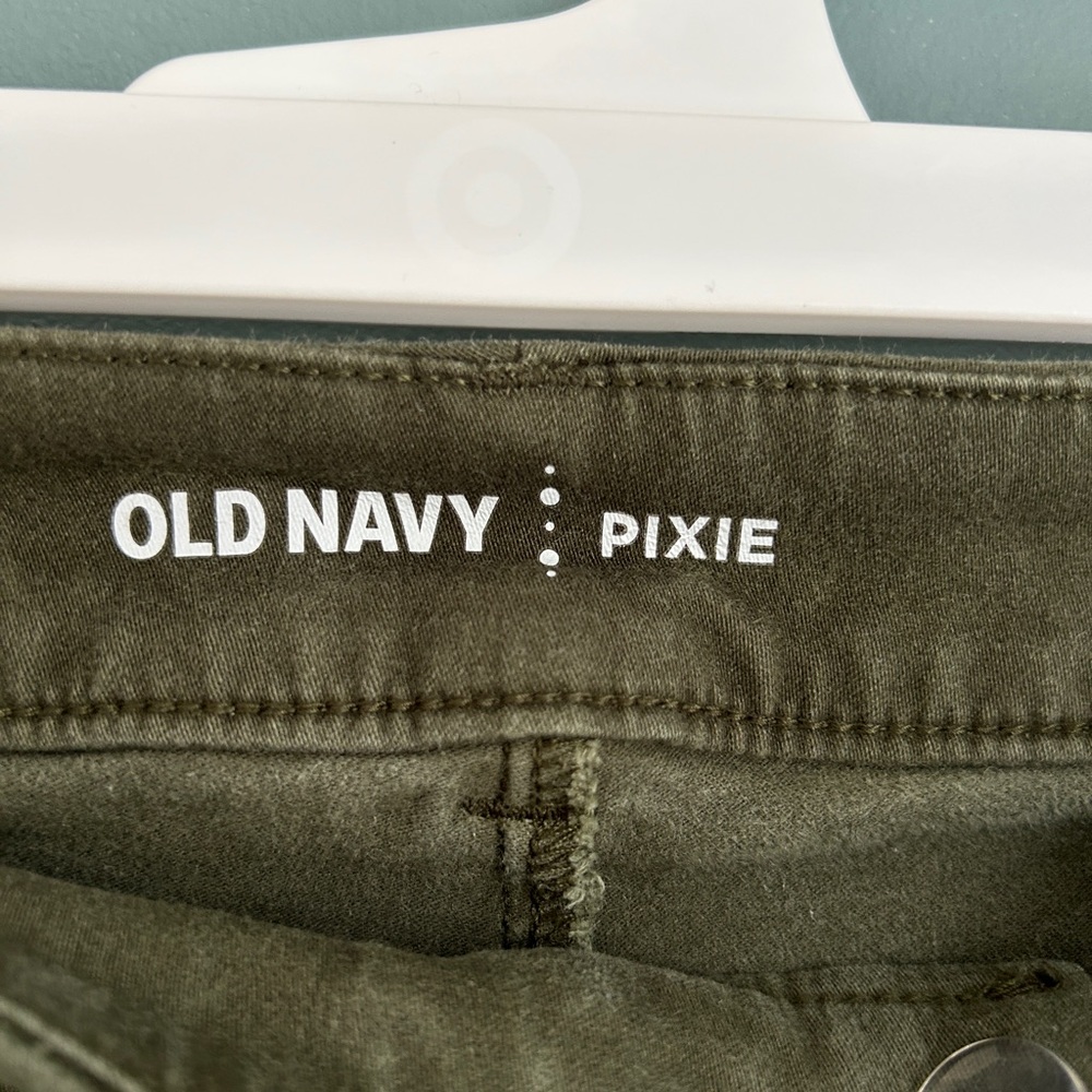 Old Navy Pixie Olive Trousers Ankle Length Size 10 - Picture 5 of 8
